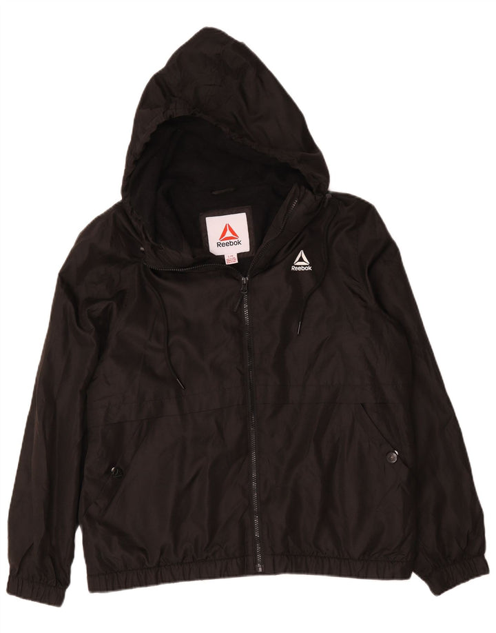 Reebok Mens Hooded Bomber Jacket UK 40 Large Black Polyester