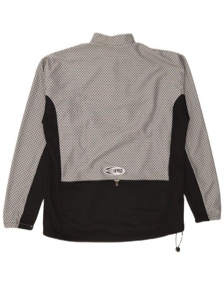 Vintage Mens Graphic Pullover Tracksuit Top IT 50 Medium Grey Colourblock