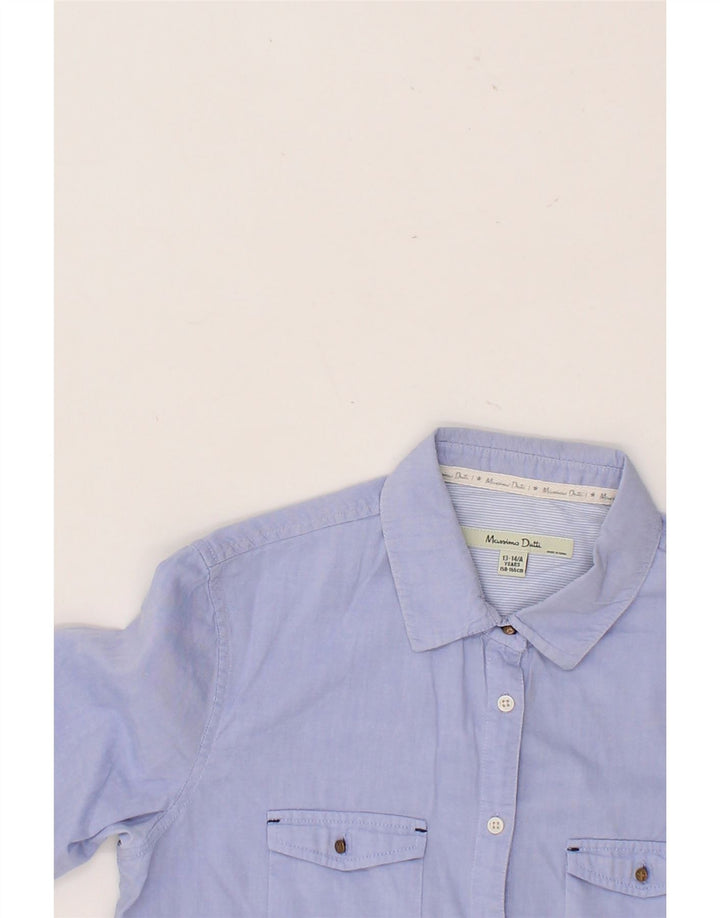 MASSIMO DUTTI Girls Shirt 13-14 Years Blue Cotton Vintage Massimo Dutti and Second-Hand Massimo Dutti from Messina Hembry 