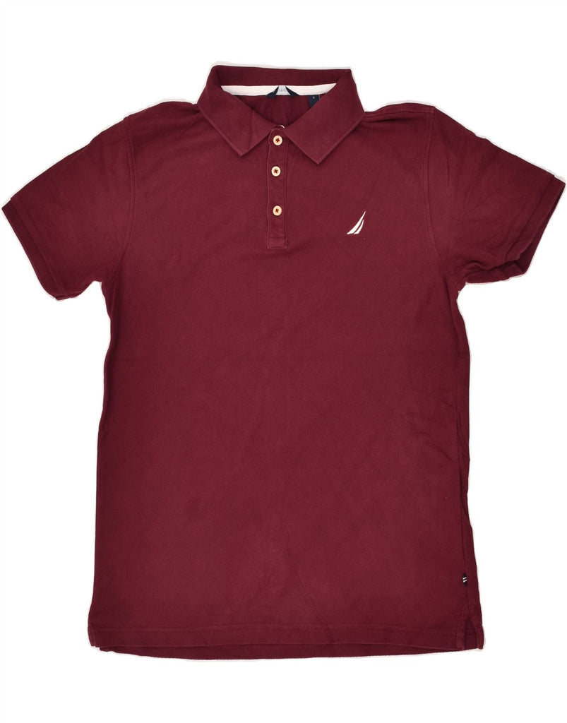 NAUTICA Mens Polo Shirt Small Burgundy Cotton | Vintage Nautica | Thrift | Second-Hand Nautica | Used Clothing | Messina Hembry 