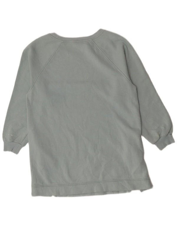 Marks & Spencer Womens Longline Sweatshirt Jumper UK 14 Medium Blue Cotton