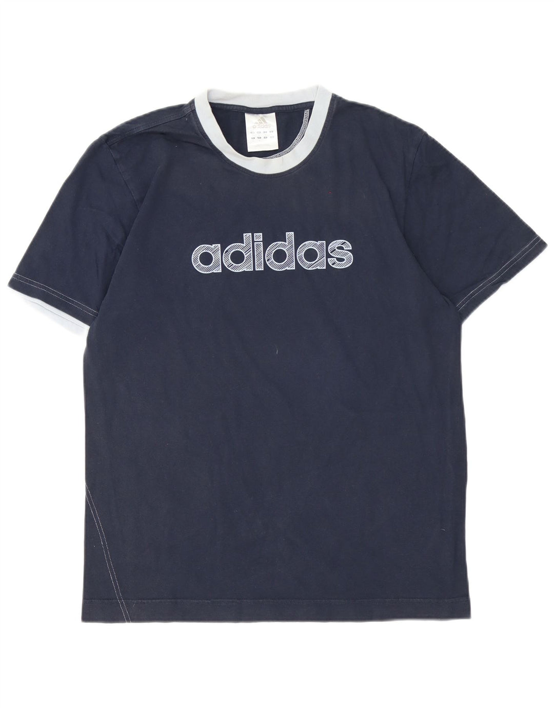 Adidas Mens Graphic T-Shirt Top Medium Navy Blue Cotton