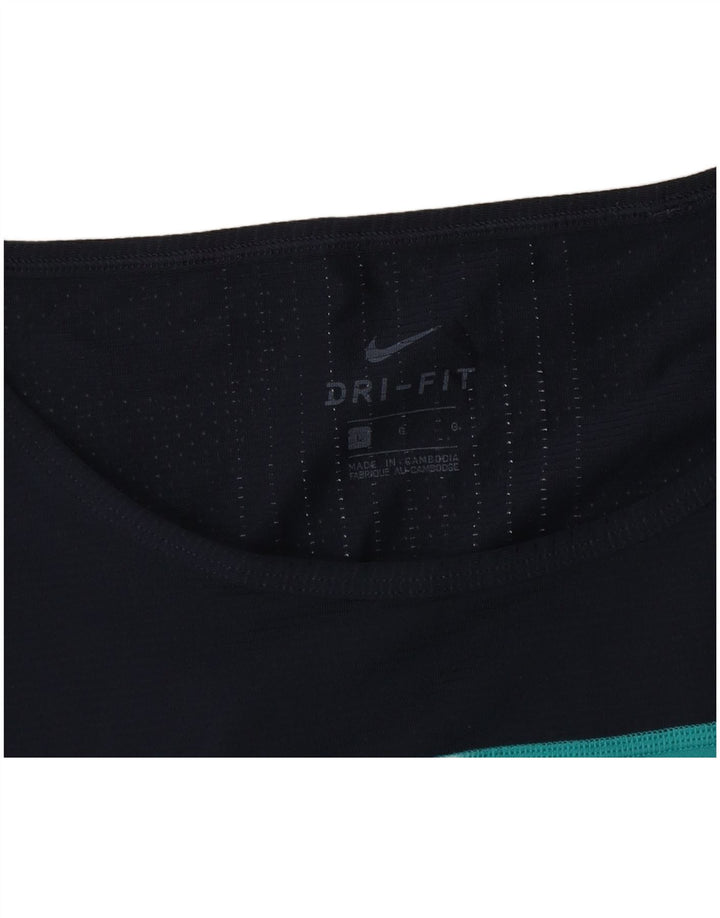 Nike Mens Dri Fit Graphic Vest Top Large Navy Blue Colourblock