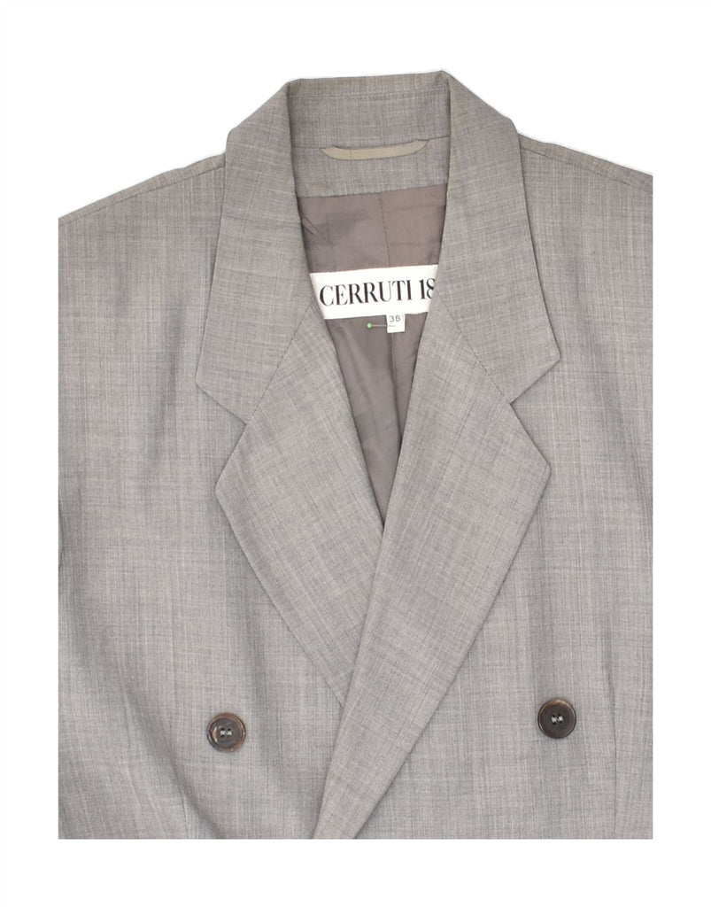 CERRUTI 1881 Mens Double Breasted Blazer Jacket UK 36 Small Grey Viscose | Vintage Cerruti 1881 | Thrift | Second-Hand Cerruti 1881 | Used Clothing | Messina Hembry 