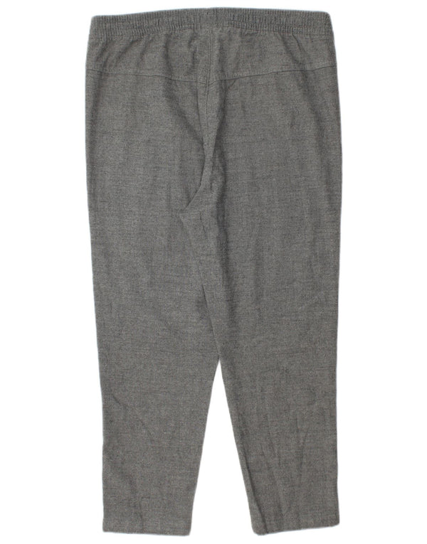 Benetton Womens Tapered Cropped Trousers Large W32 L23 Grey Flecked