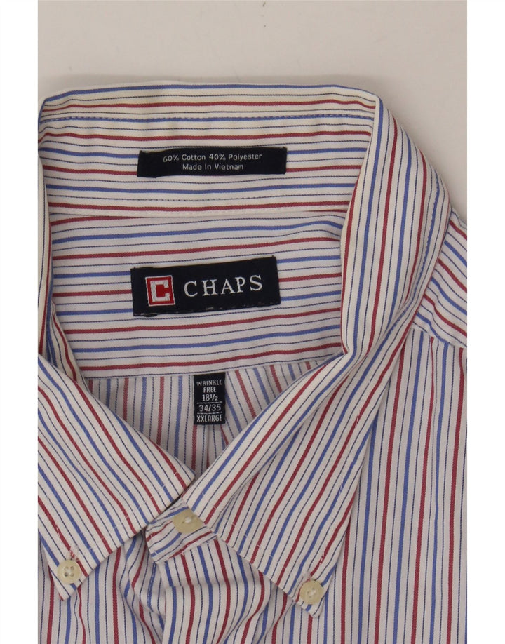 CHAPS Mens Shirt Size 18 1/2 2XL Multicoloured Pinstripe Cotton Vintage Chaps and Second-Hand Chaps from Messina Hembry 