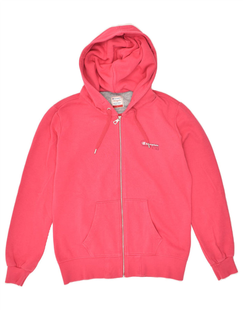 CHAMPION Womens Heritage Fit Zip Hoodie Sweater UK 14 Large Pink Cotton | Vintage Champion | Thrift | Second-Hand Champion | Used Clothing | Messina Hembry 