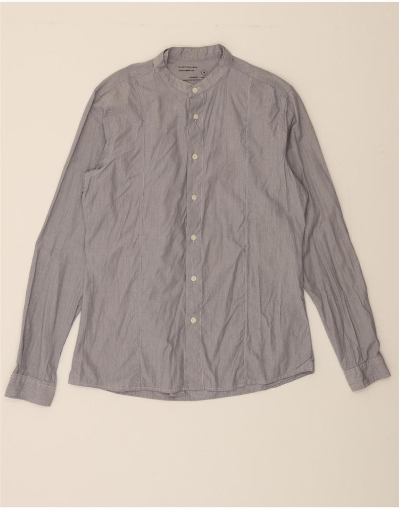 ALL SAINTS Mens Shirt Medium Grey Pinstripe Cotton Vintage All Saints and Second-Hand All Saints from Messina Hembry 