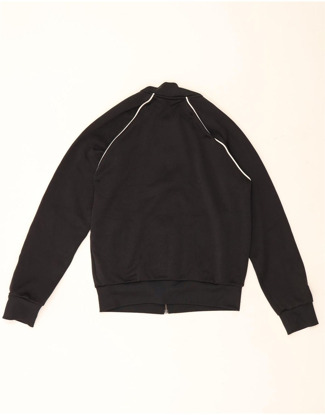 Adidas Womens Tracksuit Top Jacket UK 14 Medium Black Polyester