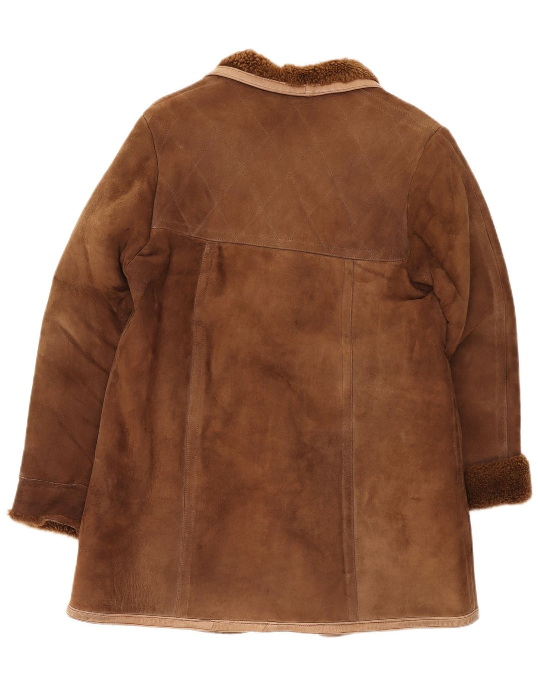 Vintage Womens Shearling Coat UK 12 Medium Brown