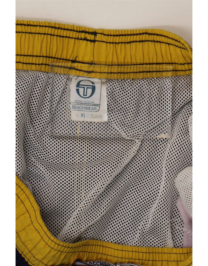Sergio Tacchini Mens Swimming Shorts XL  Navy Blue Colourblock Polyamide