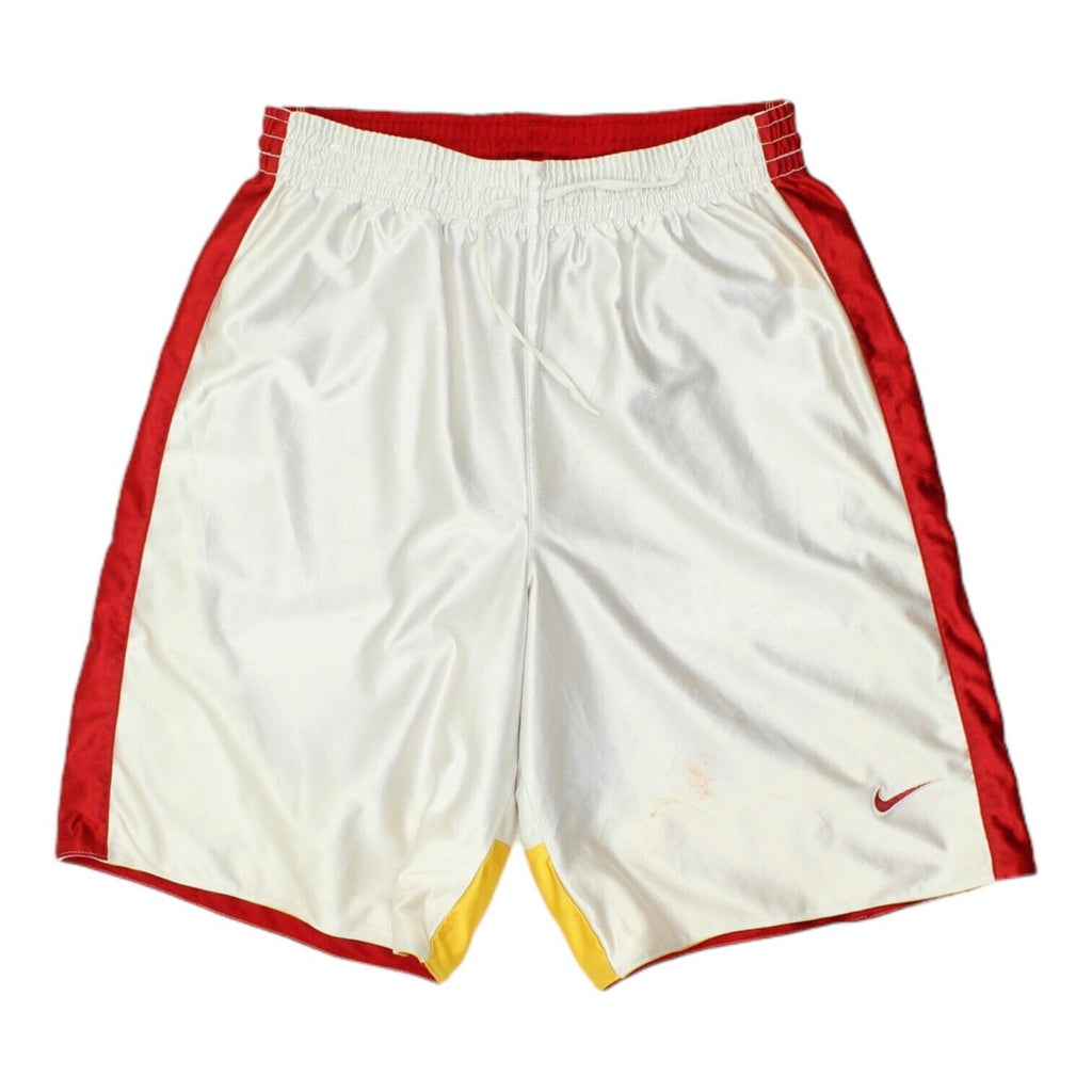 Nike Mens Red White Yellow Reversible Basketball Shorts | Vintage Sportswear VTG | Vintage Messina Hembry | Thrift | Second-Hand Messina Hembry | Used Clothing | Messina Hembry 