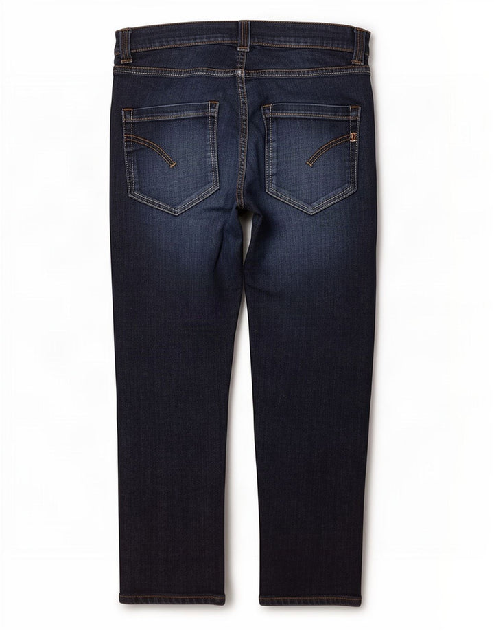 Dondup Womens Straight Jeans W34 L25 Navy Blue Cotton