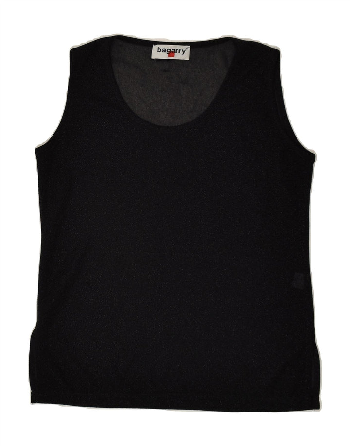 BAGARRY Womens Vest Top IT 44 Medium Black Polyester | Vintage Bagarry | Thrift | Second-Hand Bagarry | Used Clothing | Messina Hembry 