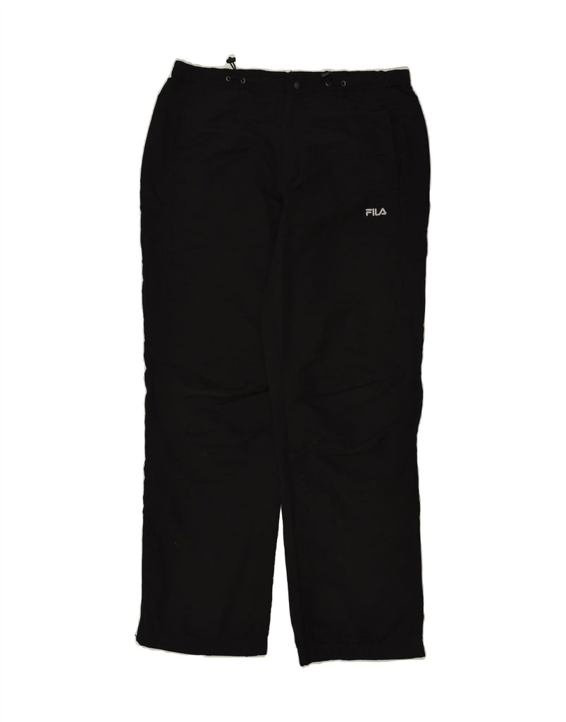 FILA Mens Tracksuit Trousers Large Black Polyester | Vintage Fila | Thrift | Second-Hand Fila | Used Clothing | Messina Hembry 