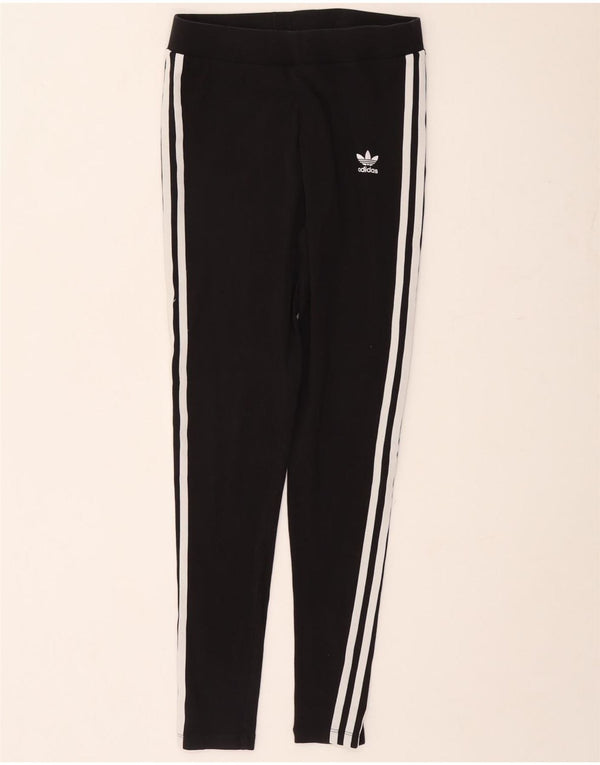 Adidas Womens Leggings UK 10 Small Black Cotton