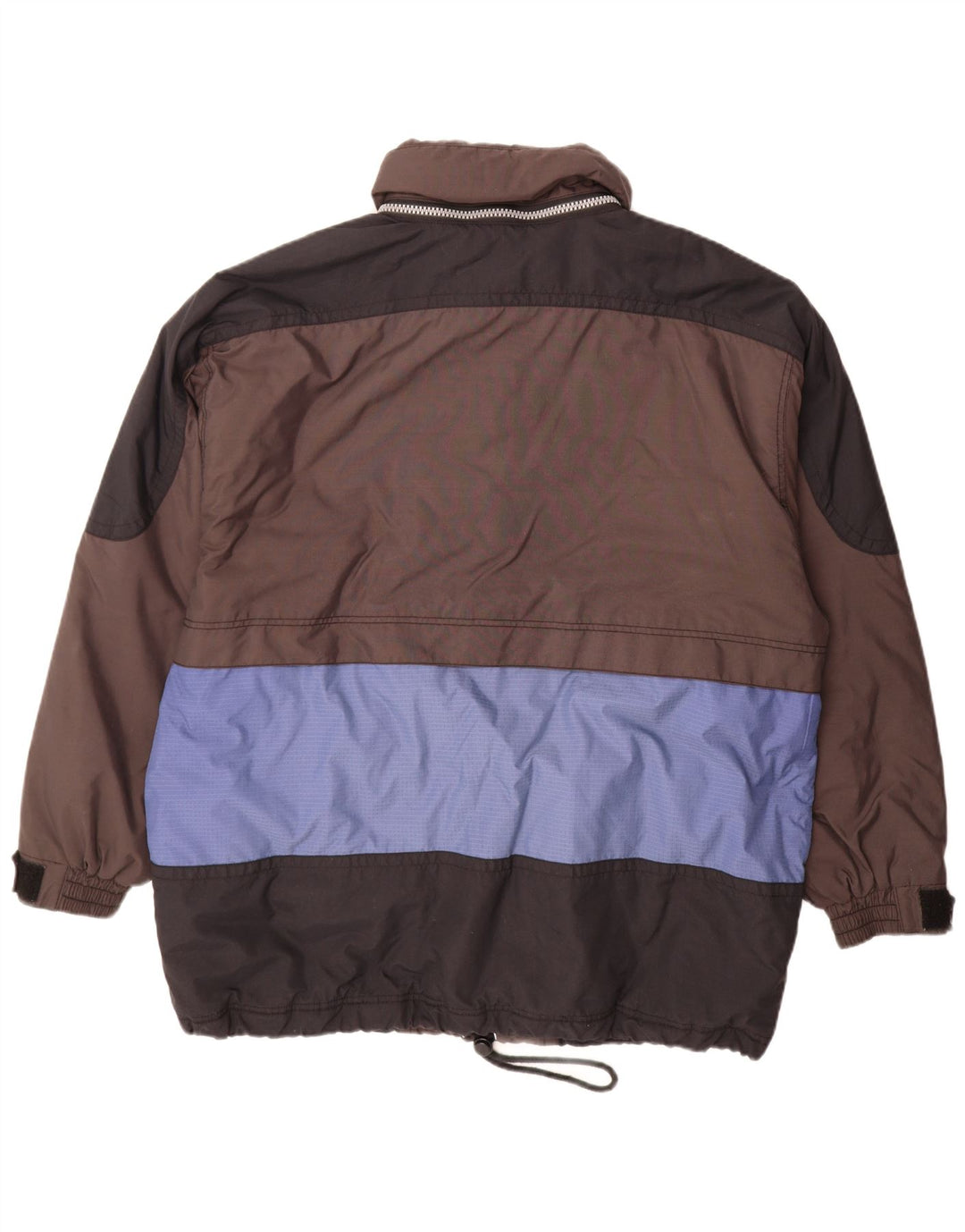 C&A Mens Rodeo Hooded Pullover Ski Jacket UK 44 2XL Brown Colourblock Nylon