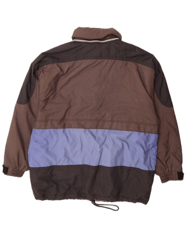 C&A Mens Rodeo Hooded Pullover Ski Jacket UK 44 2XL Brown Colourblock Nylon