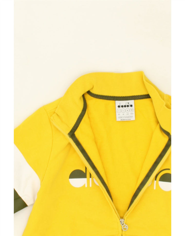 DIADORA Boys Graphic Tracksuit Top Jacket 10-11 Years Large  Yellow Vintage Diadora and Second-Hand Diadora from Messina Hembry 