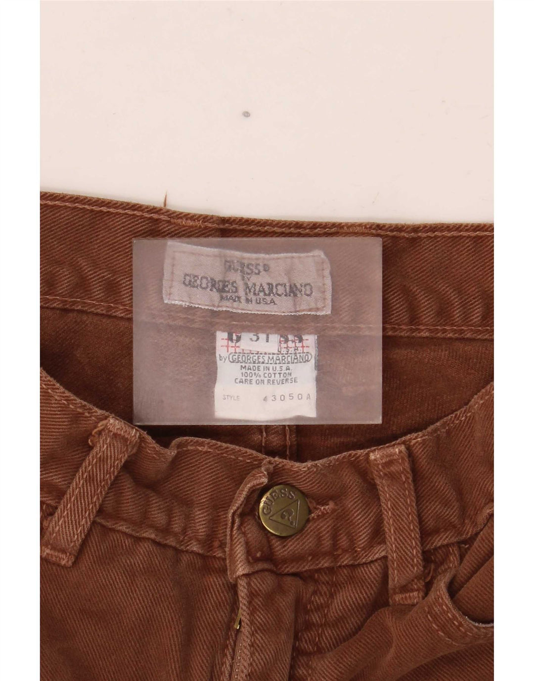 Guess Mens Tapered Jeans W31 L28 Brown Cotton
