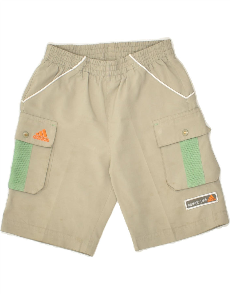 ADIDAS Boys Sport Shorts 4-5 Years Beige Polyester | Vintage Adidas | Thrift | Second-Hand Adidas | Used Clothing | Messina Hembry 