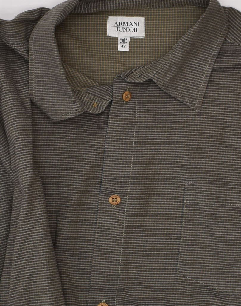 ARMANI JUNIOR Boys Shirt 15-16 Years Brown Cotton | Vintage Armani Junior | Thrift | Second-Hand Armani Junior | Used Clothing | Messina Hembry 