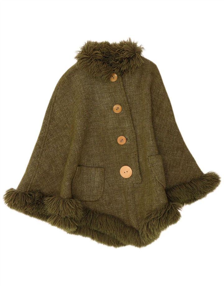Vintage Womens Poncho Coat One Size Khaki
