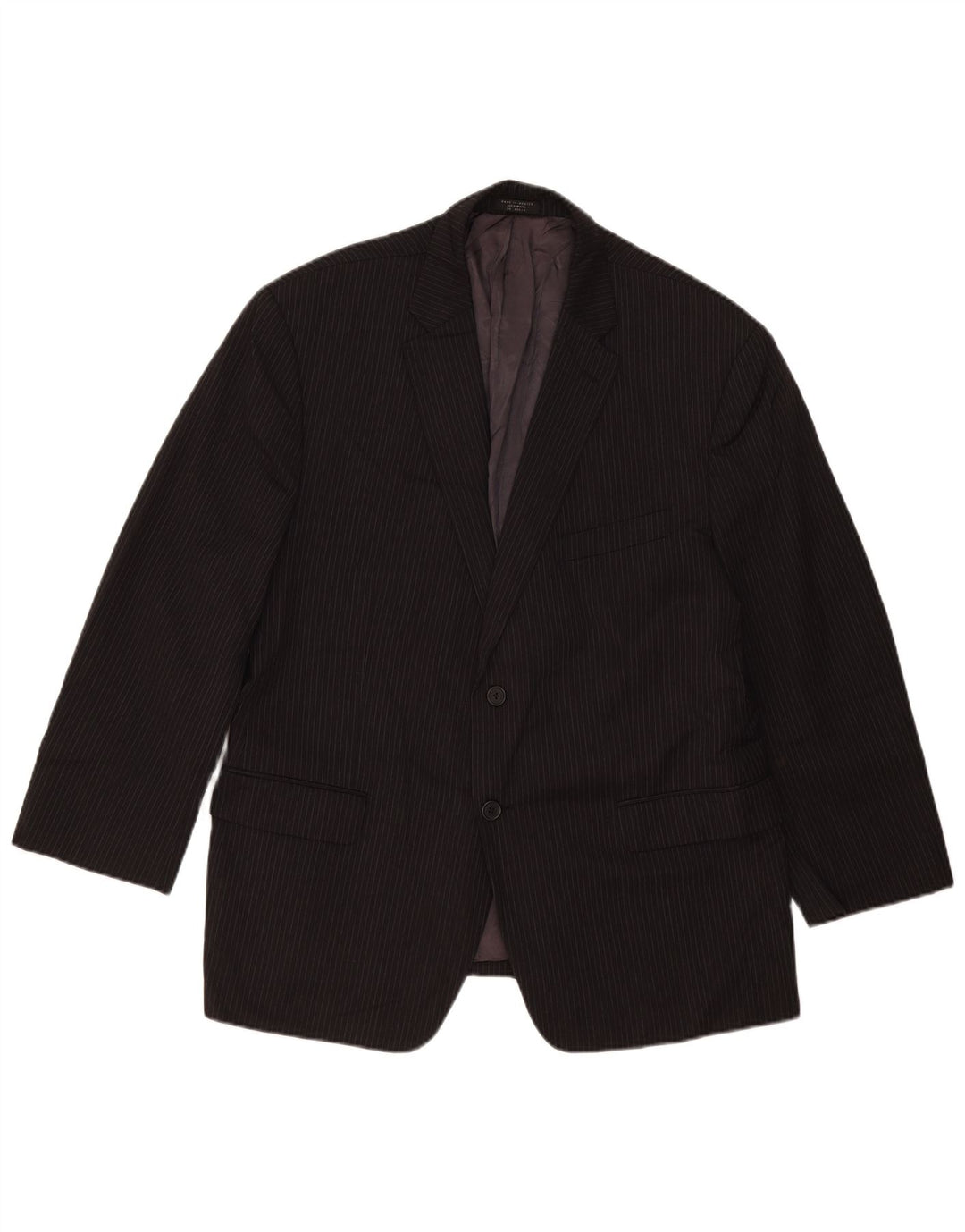 Tommy Hilfiger Mens 2 Button Blazer Jacket UK 40 Large Black Pinstripe Wool