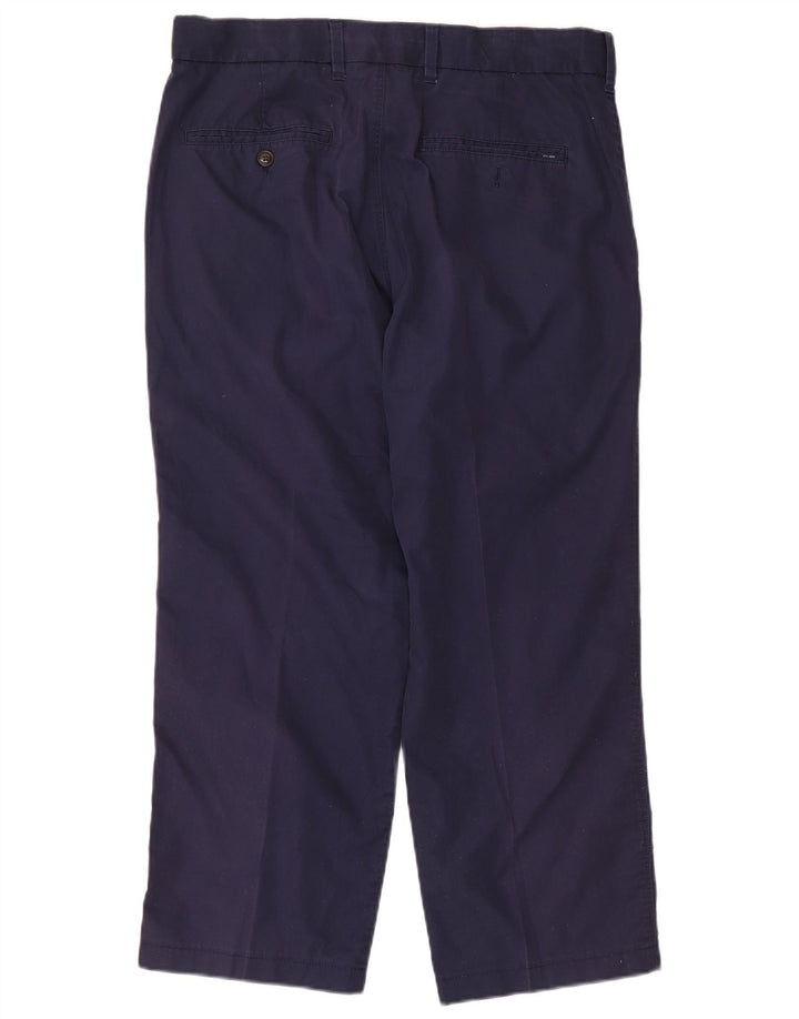 Marks & Spencer Mens Cropped Trousers W34 L25 Navy Blue Cotton