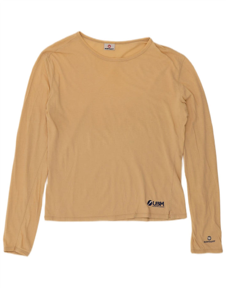 Murphy & Nye Womens Top Long Sleeve UK 18 XL Beige Cotton