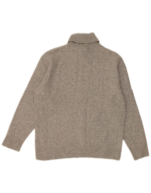 Barbour Womens Roll Neck Jumper Sweater UK 18 XL Grey Flecked Wool
