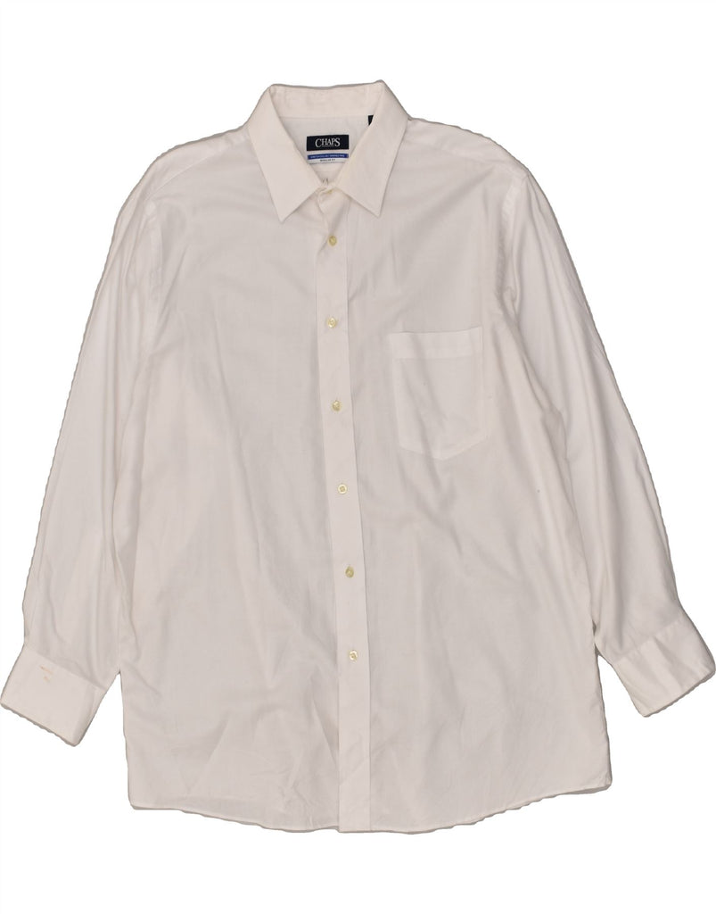 CHAPS Mens Regular Fit Shirt Size 17 XL White | Vintage Chaps | Thrift | Second-Hand Chaps | Used Clothing | Messina Hembry 