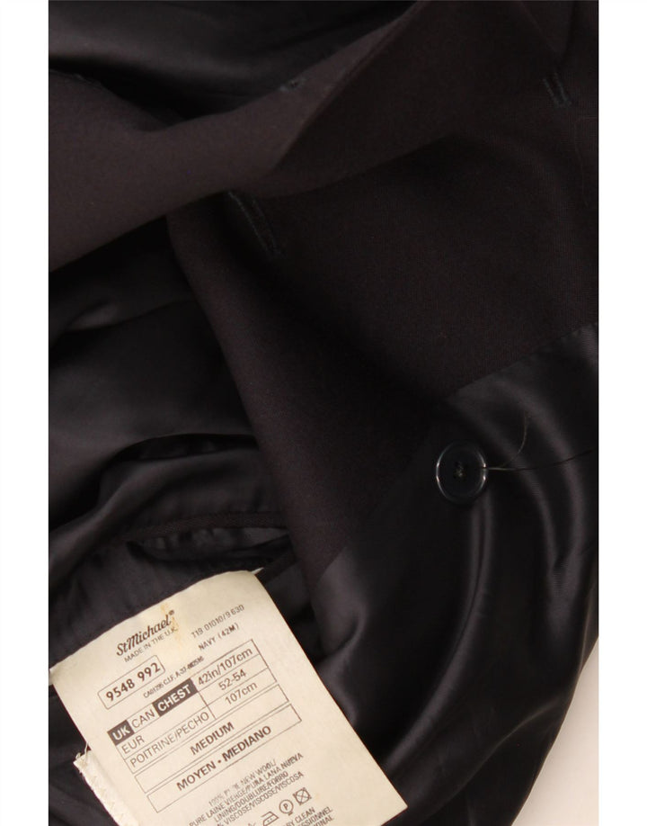 Marks & Spencer Mens Double Breasted Blazer Jacket UK 42 Large Navy Blue