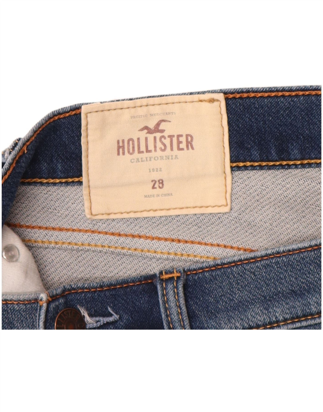 HOLLISTER Mens Denim Shorts W28 Medium Blue Cotton