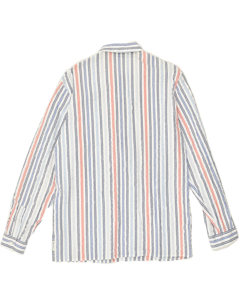 ARMANI JUNIOR Boys Pullover Shirt 13-14 Years Blue Striped Cotton | Vintage Armani Junior | Thrift | Second-Hand Armani Junior | Used Clothing | Messina Hembry 