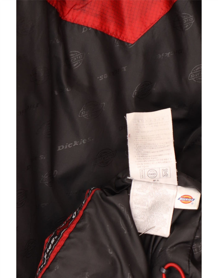 Dickies Mens Hooded Padded Jacket UK 38 Medium Red Colourblock Nylon
