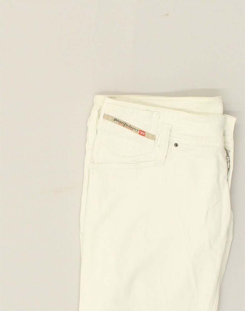 DIESEL Womens Straight Casual Trousers W27 L30  White Cotton | Vintage Diesel | Thrift | Second-Hand Diesel | Used Clothing | Messina Hembry 