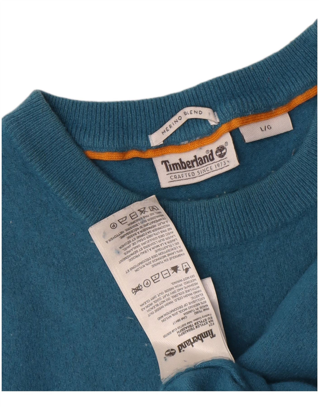 Timberland Womens Crew Neck Jumper Sweater UK 16 Large Blue Wool