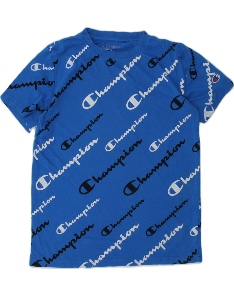 CHAMPION Boys Graphic T-Shirt Top 10-11 Years Large Blue Cotton | Vintage Champion | Thrift | Second-Hand Champion | Used Clothing | Messina Hembry 