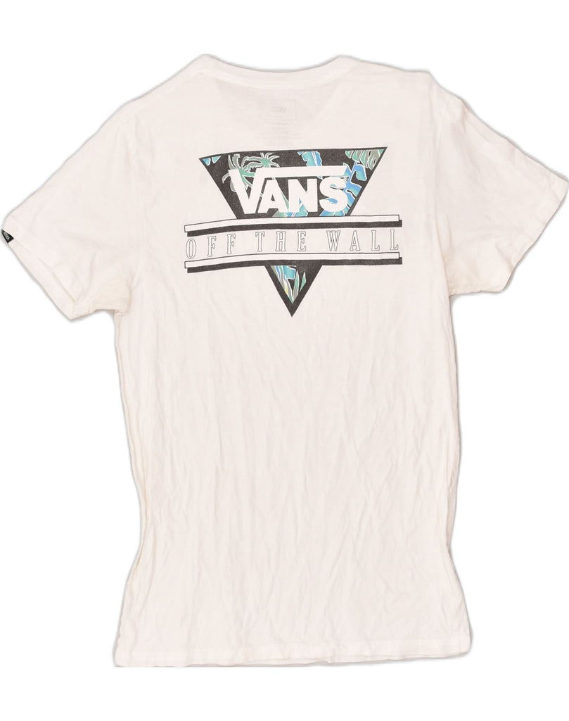 VANS Mens Custom Fit Graphic T-Shirt Top Small Off White Cotton | Vintage Vans | Thrift | Second-Hand Vans | Used Clothing | Messina Hembry 