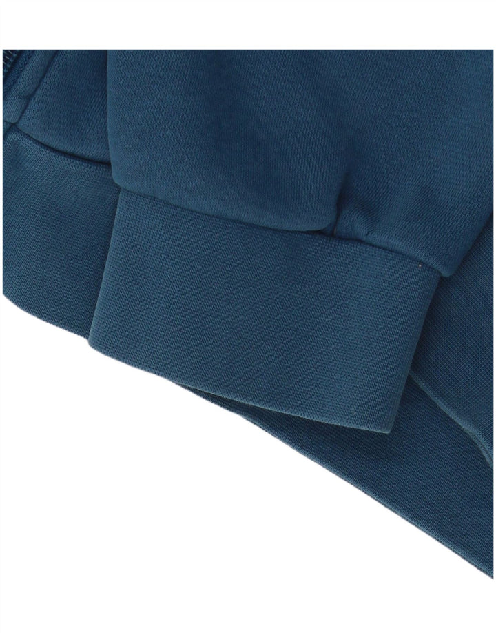 Adidas Mens Zip Hoodie Sweater Large Blue Colourblock Polyester