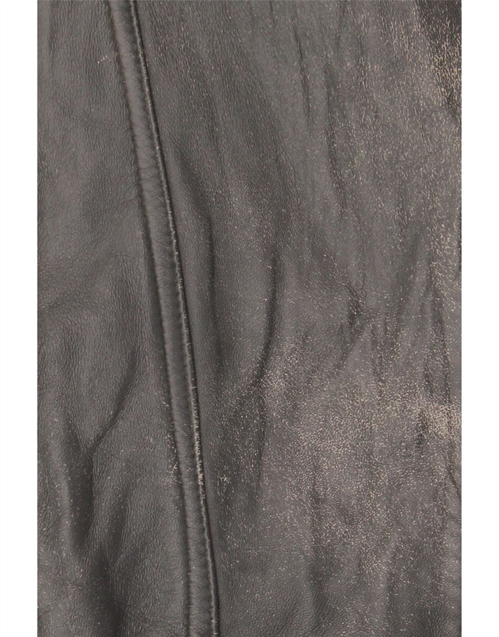 Vintage Mens Leather Jacket IT 56 3XL Black