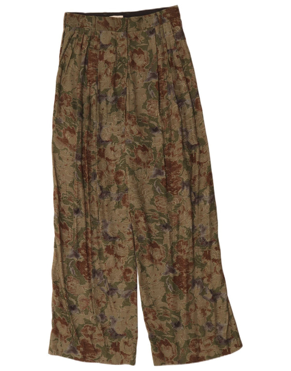 Jigsaw Womens High Waist Casual Trousers UK 8 Small W28 L30 Green Floral