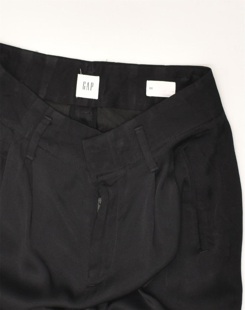 GAP Womens Straight Suit Trousers US 00 2XS W28 L27 Black Viscose | Vintage Gap | Thrift | Second-Hand Gap | Used Clothing | Messina Hembry 