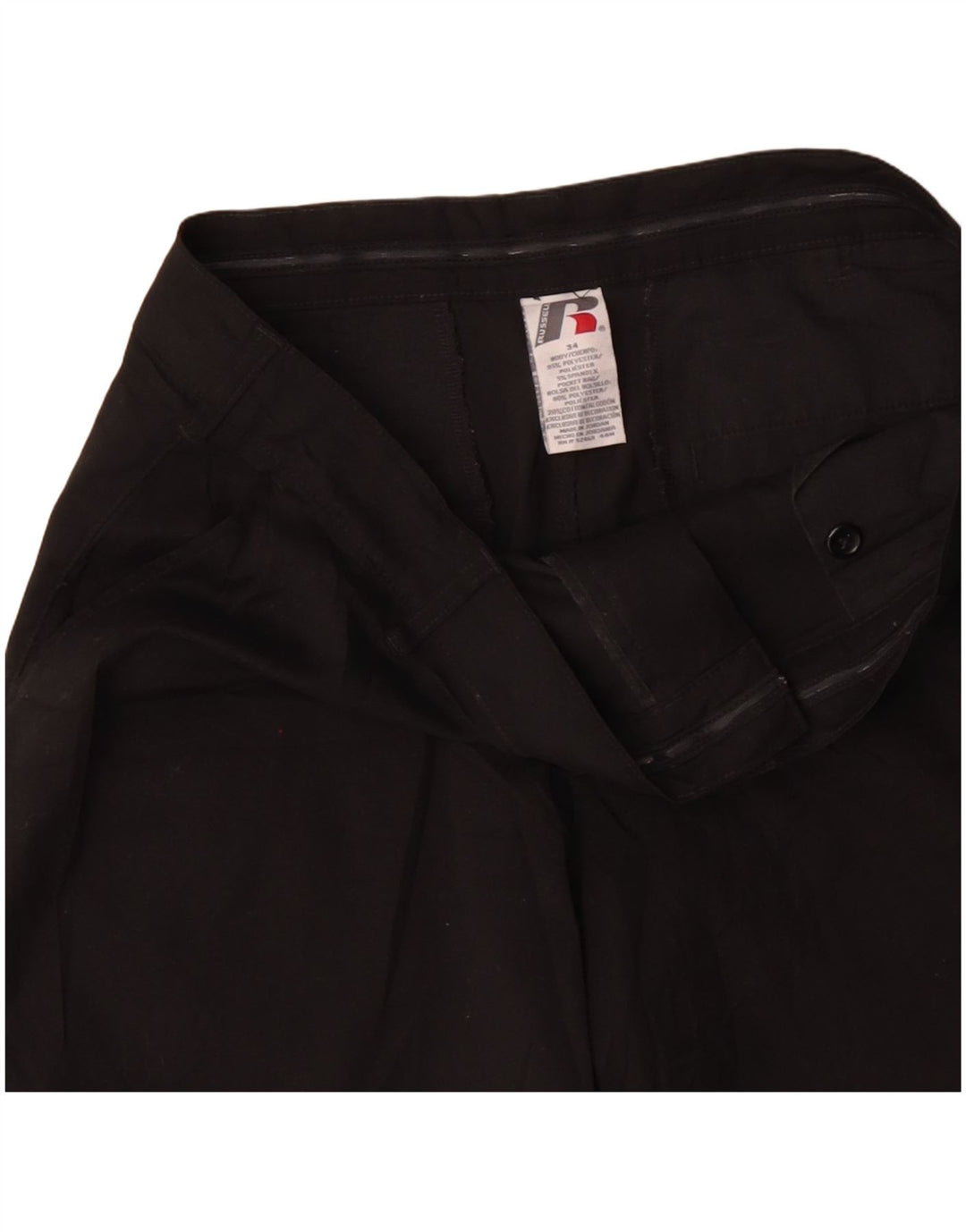 RUSSELL ATHLETIC Mens Chino Shorts W34 Large Black Polyester