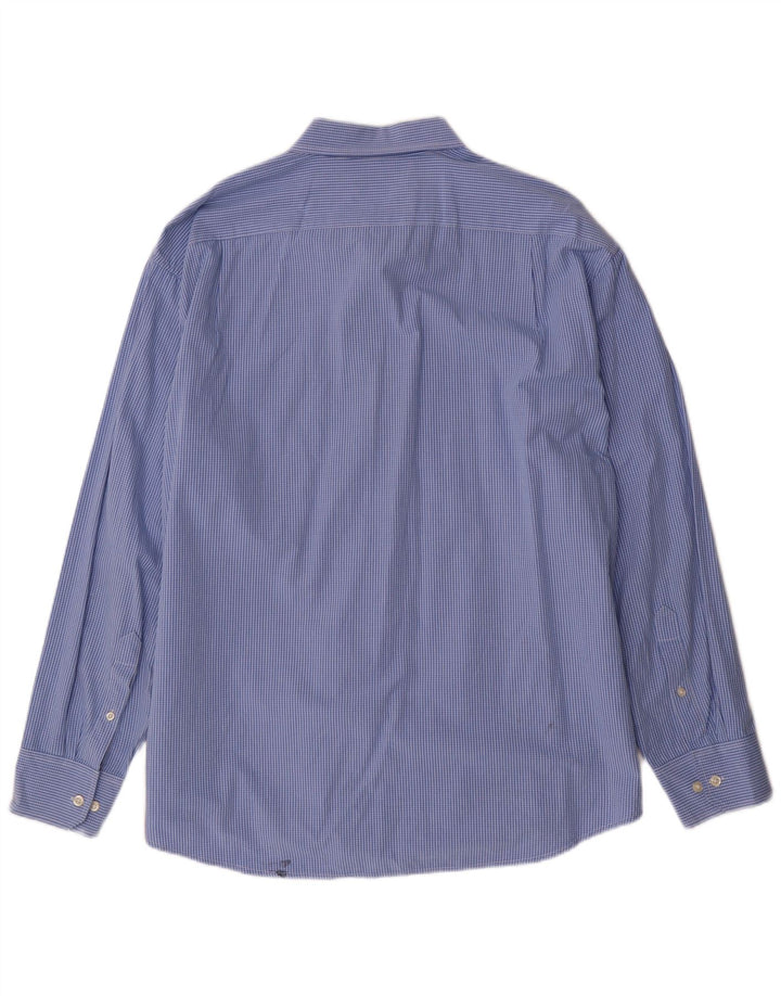 IZOD Mens Shirt XL Blue Check Cotton