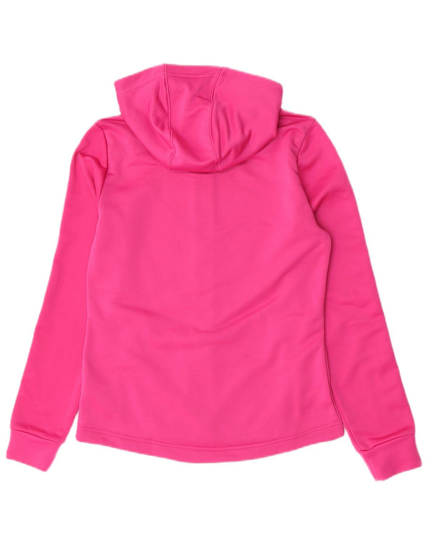 Adidas Girls Zip Hoodie Sweater 14-15 Years Pink Polyester