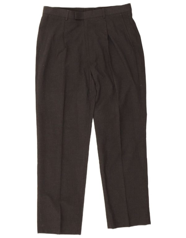 Marks & Spencer Mens Pegged Suit Trousers W34 L31 Grey Polyester