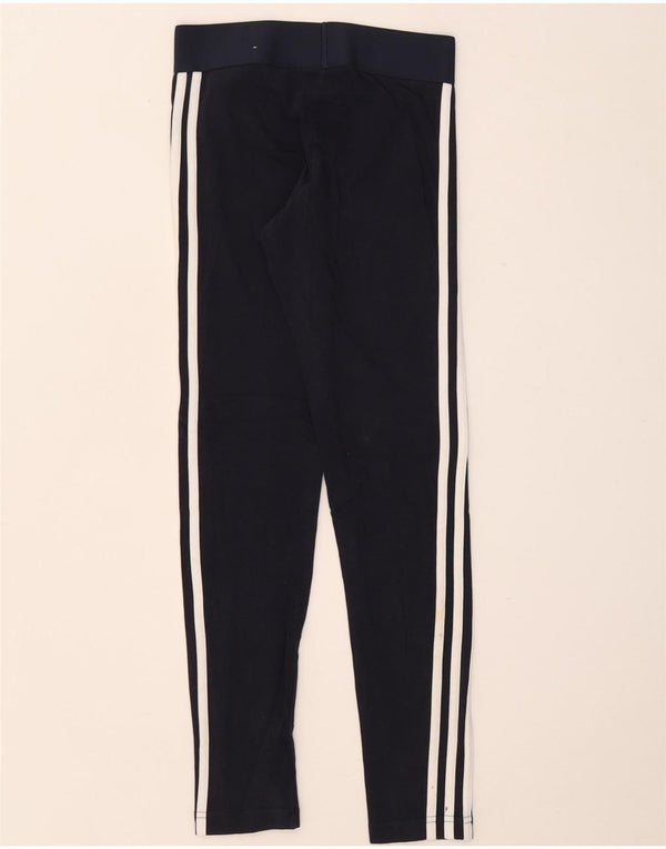 Adidas Womens Leggings UK 4/6 XS Navy Blue Cotton