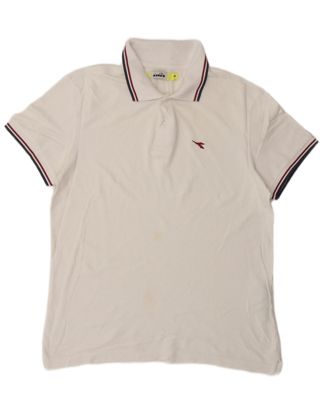 DIADORA Mens Polo Shirt Medium White Cotton
